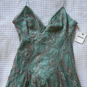Free People Mint Green Backless Lace Dress